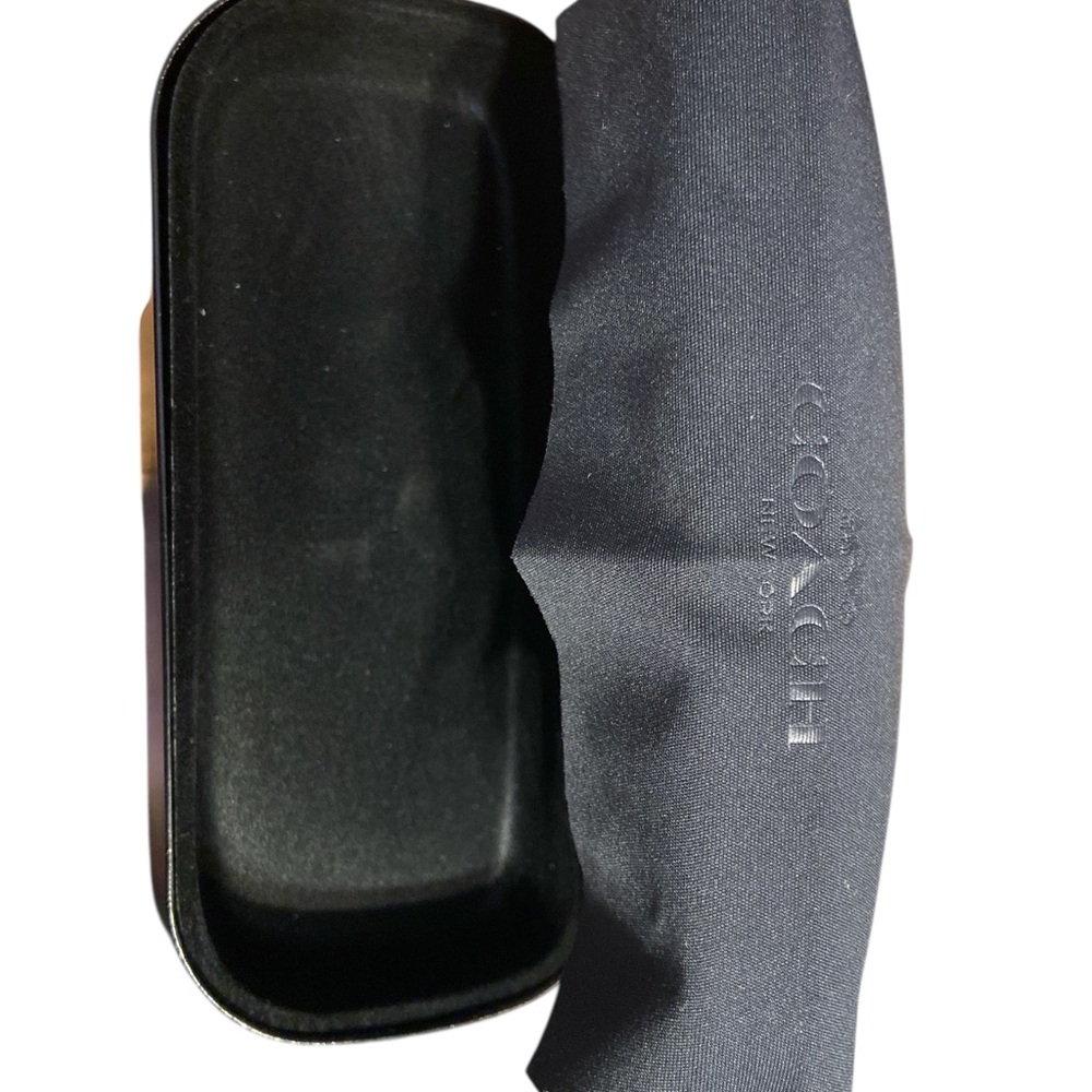 Coach Black Case with small eyeglass cleaner cloth - Picture 8 of 8